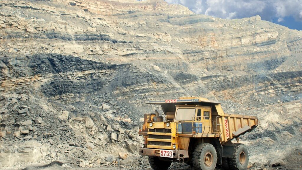 Haul truck in an open pit mine