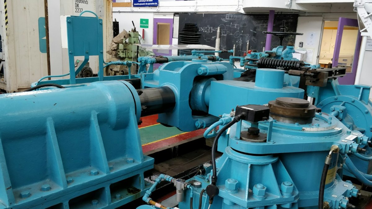 Industrial pumps and motors in a pump room